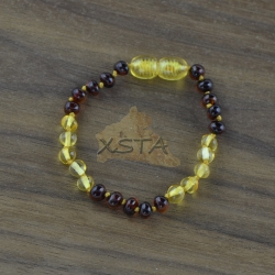 Amber teething bracelet cherry yellow beads